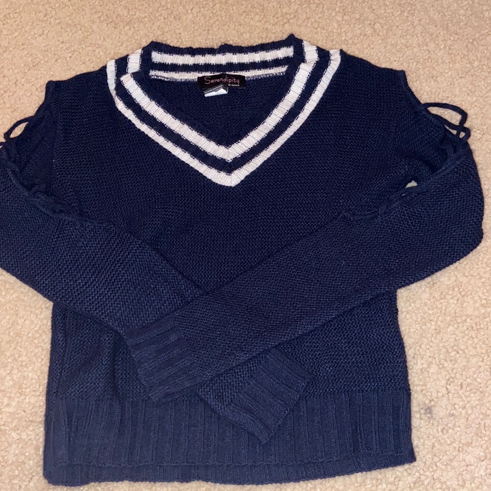 blue sweater